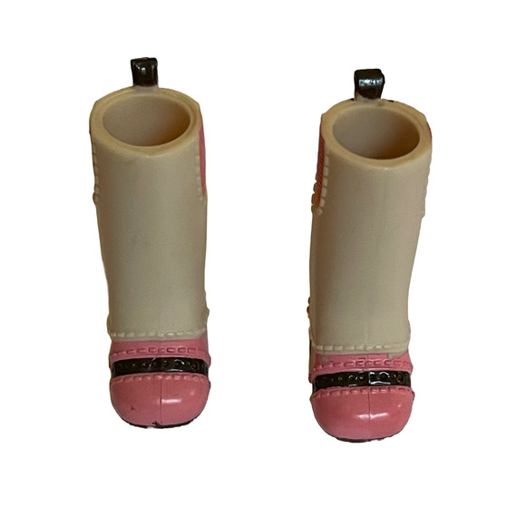 Bratz Girlz Kidz Footwear Cream & Pink Tall Boots - Picture 1 of 4